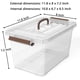 thumbnail image 2 of Caja de almacenamiento transparente de 7 cuartos de galón, caja de plástico apilable con mango y tapa café, multiusos, 7 litros, 2 of 7