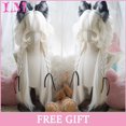 thumbnail image 1 of Perruques Synthétiques LM Argent Blanc Dégradé Vert avec Frange pour Femmes Perruque Longue à Cheveux Ondulés Naturelle Cosplay Fête Résistante à la Chaleur, 1 of 7