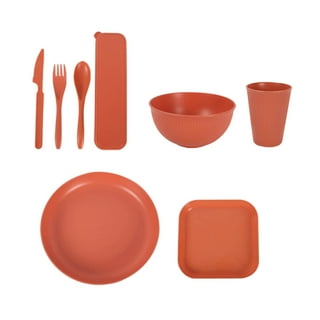 iBasingo Plats en Titane Assiette Soucoupe Pan LéGer Ensemble De DîNer Durable avec Sac en Filet Kit De DéSordre De Vaisselle De Camping en Plein Air pour La Sauce Aux Fruits Ti15138I