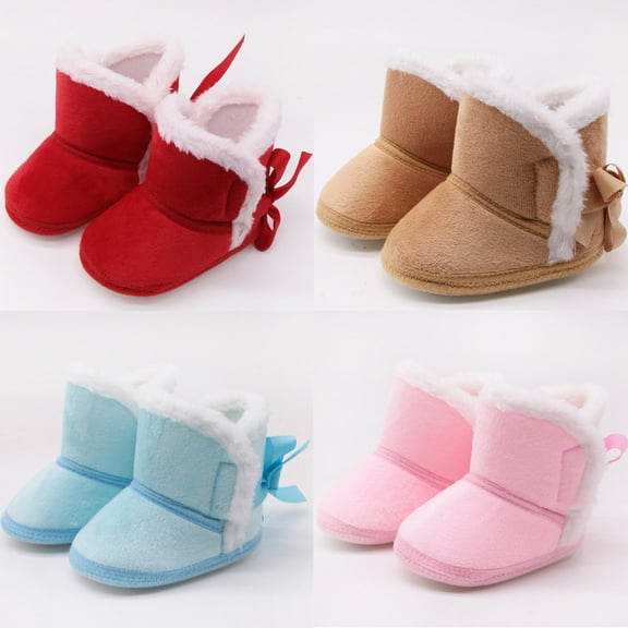 Hpapadks Kids Slippers Snow Prewalker Shoes Winter Warm Boots Anti Shoes Girls Shoes Blue