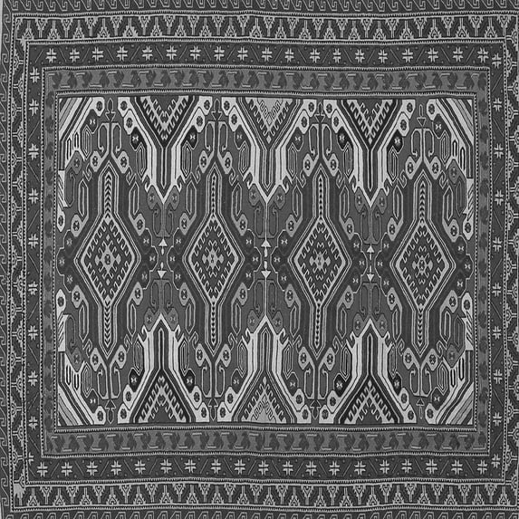 Ahgly Company Indoor Square Persian Gray Traditional Area Rugs, 3' Square
