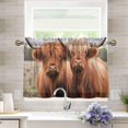thumbnail image 6 of FREEAMG 36 Inch Length Kitchen Curtains Highland Cows 2 Panels Half Window Sheer Curtains Rod Pocket Farmhouse Short Drapes for Bathroom Cafe Basement, 6 of 6