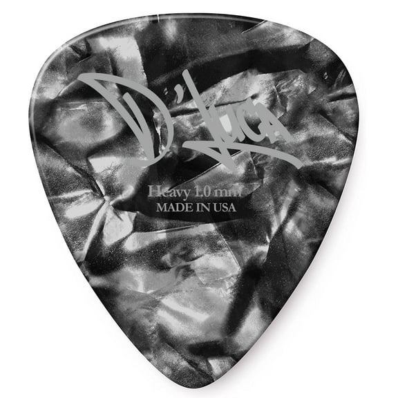 D'Luca Celluloid Standard Guitar Picks Black Pearl 1.0mm Heavy 10 Pack