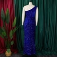 thumbnail image 4 of Women's Sexy Fashion One-Shoulder Sequined Evening Dress Cocktail Party Dress, 4 of 8