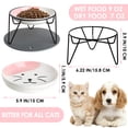 thumbnail image 4 of Ceramic Elevated Cat Food Bowls, with Non-Slip Mat,Raised Cat Bowls for Indoor Cats, Ceramic Cat Food Bowls with Stand,Cat Bowl Whisker Friendly(Black+Pink), 4 of 7