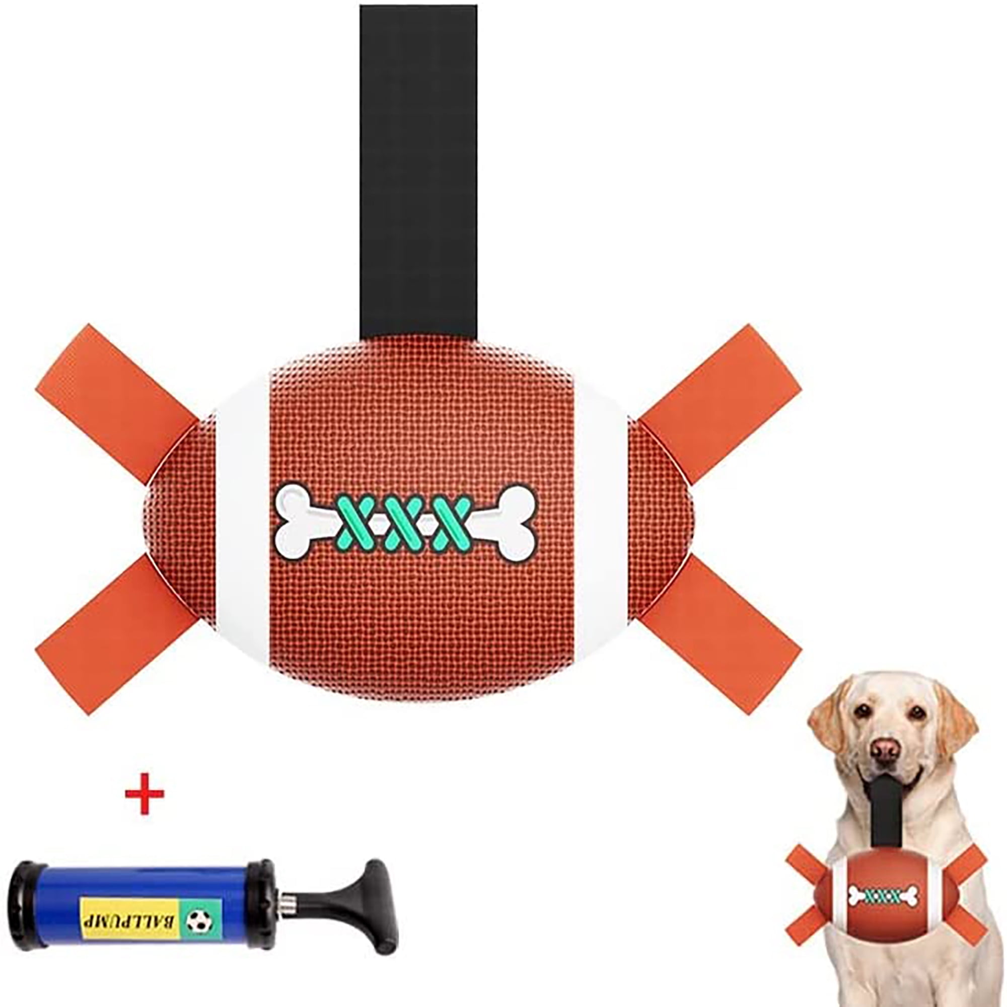 DOUBFIVSY Dog Ball Toy, Dog Soccer Ball Toy with Grab Tabs, Interactive