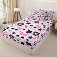 thumbnail image 2 of Manfei Funny Halloween Skull Zipper Twin Comforter Sets with Fitted Sheet and 2 Pillowcases,Pink Coquette Bowknot Zipper Bedding Set,Pink Reversible,4-Piece, 2 of 7