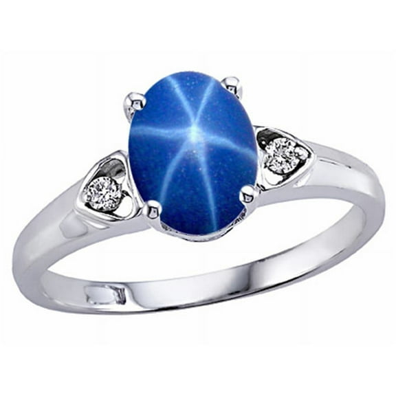 Tommaso Design� Created Star Sapphire and Genuine Diamond Ring