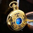 thumbnail image 2 of Reloj de bolsillo Tiong 4,5 cm Estrella azul con números romanos, 2 of 9
