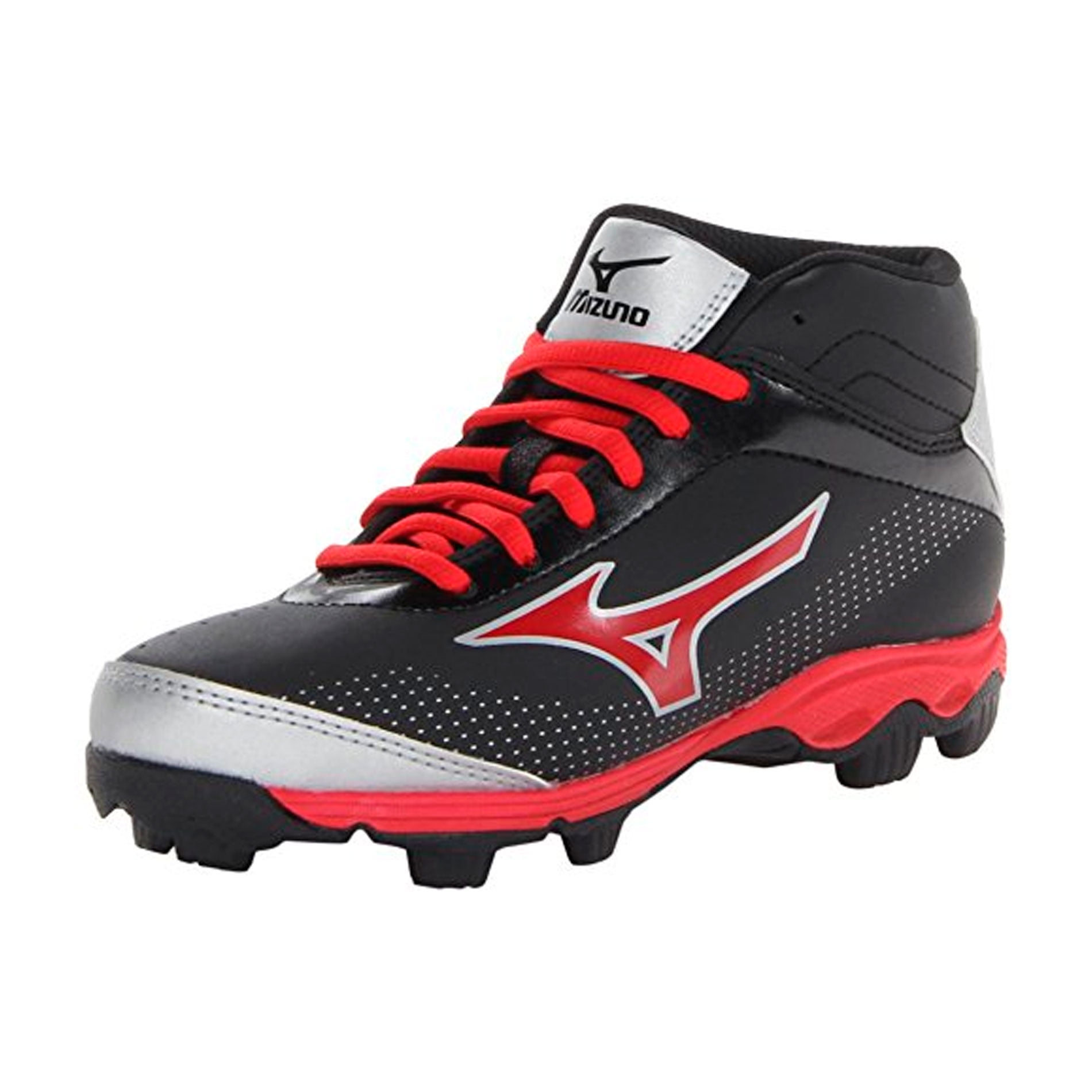 red and black youth baseball cleats