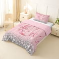 thumbnail image 2 of Erosebridal Dreamy Glitters Print Twin Comforter Sets for Girls, Pink Bling G Letter Bedding Set, Pink Reversible 2 Pieces, 1 Comforter and 1 Pillowcase, 2 of 6