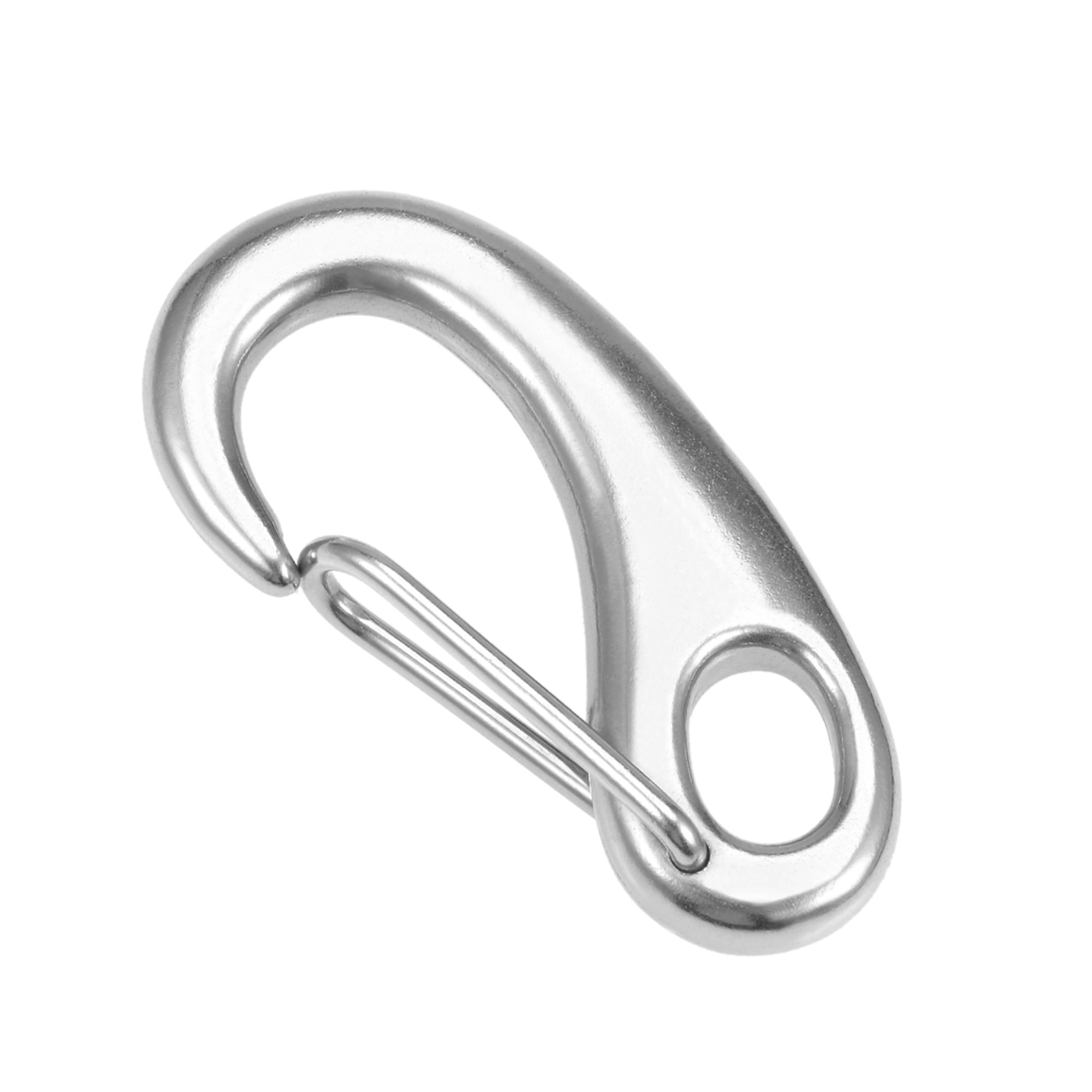 MroMax Carabiner Snap Hook 304 Stainless Steel Spring Gate Snap Hook Clip 70mm/2.76 Length Marine Grade Lobster Claw 1pcs 