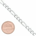 thumbnail image 2 of 4.9mm Solid .925 Sterling Silver Flat Figaro Chain Necklace, 22 inches + Gift Box, 2 of 6
