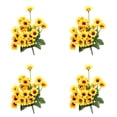 thumbnail image 2 of 4pcs Artificial Sunflowers Yellow Flowers Bunch Realistic Large Fake Flowers Accessories Wedding Bouquet for Home 24 Heads, 2 of 10