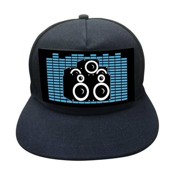 Glowing DJ Cap,Sound Activated Light Up Baseball Cap DJ LED Flashing