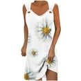 thumbnail image 2 of GaThRRgYP Watercolor Floral Round Neck Dress-Artistic Expression,Women's Printed Round Neck Casual Sleeveless Suspender Dress, 2 of 5
