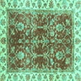 thumbnail image 1 of Ahgly Company Indoor Square Abstract Turquoise Blue Modern Area Rugs, 8' Square, 1 of 4
