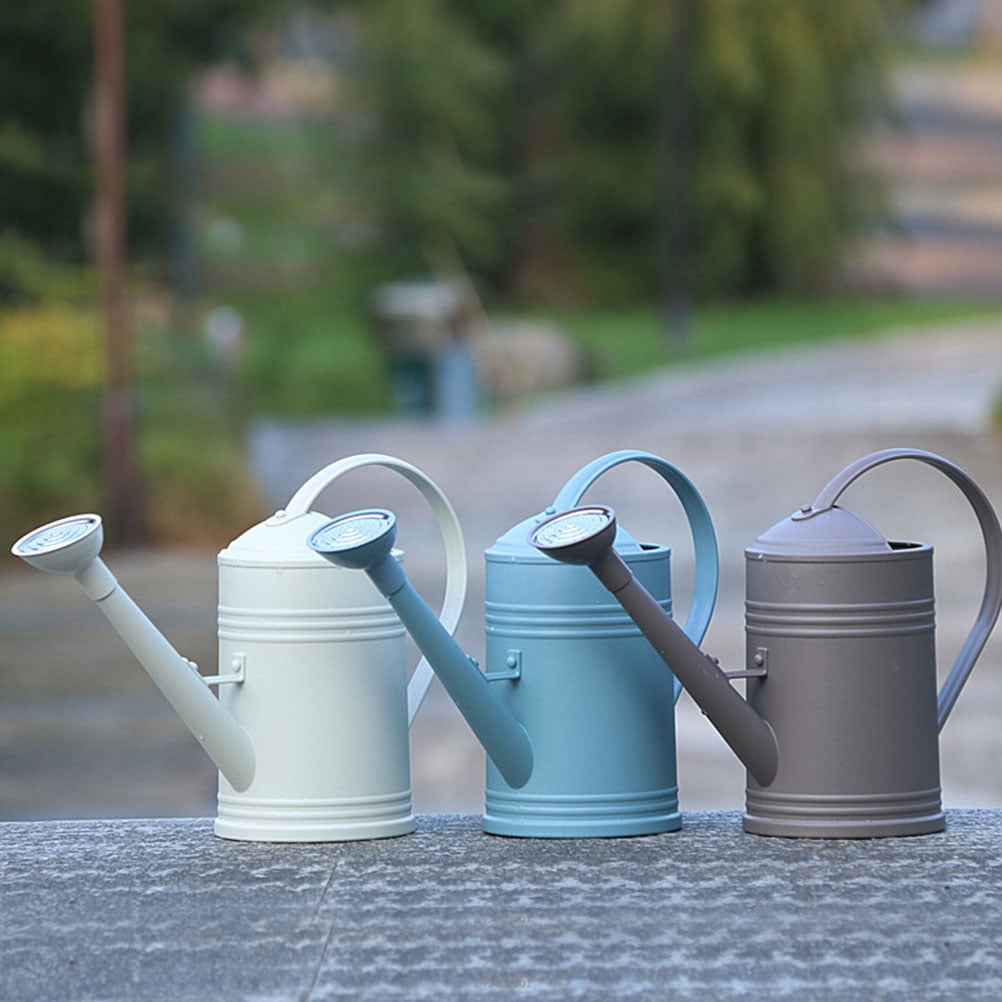 HOOWIFFY Grey Plastic Watering Can with Spout for Indoor and Outdoor Plants, Perfect for Garden, Home, and Plant Care