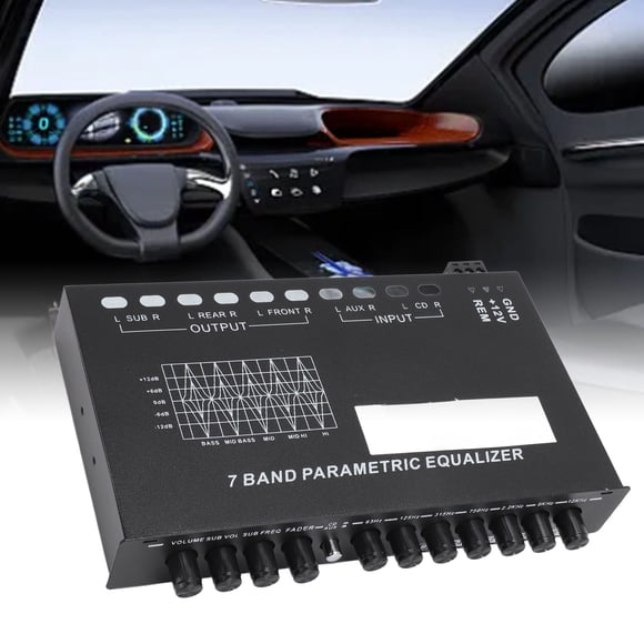 Car Graphic Equalizer, Adjustable 7 Band Equalizer CD Input Select Switch For Motorcycle