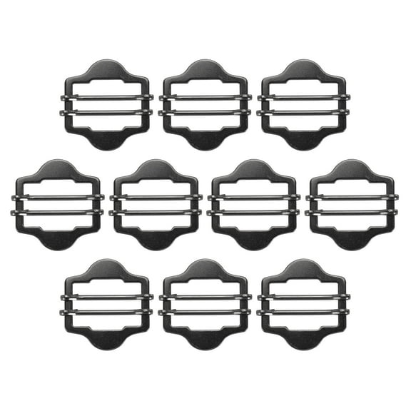 Uxcell 1 Inch Vest Buckles, 10 Pcs Metal Slide Adjuster Clasp for Suit Belt Bags Cloth, Black