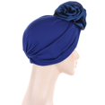 thumbnail image 2 of QUOTAY Floral Embroidered Satin Turban Cap Head Wrap Hat for Women Bohemian Ethnic Pleated Hair Cover 02_B，One Size, 2 of 3