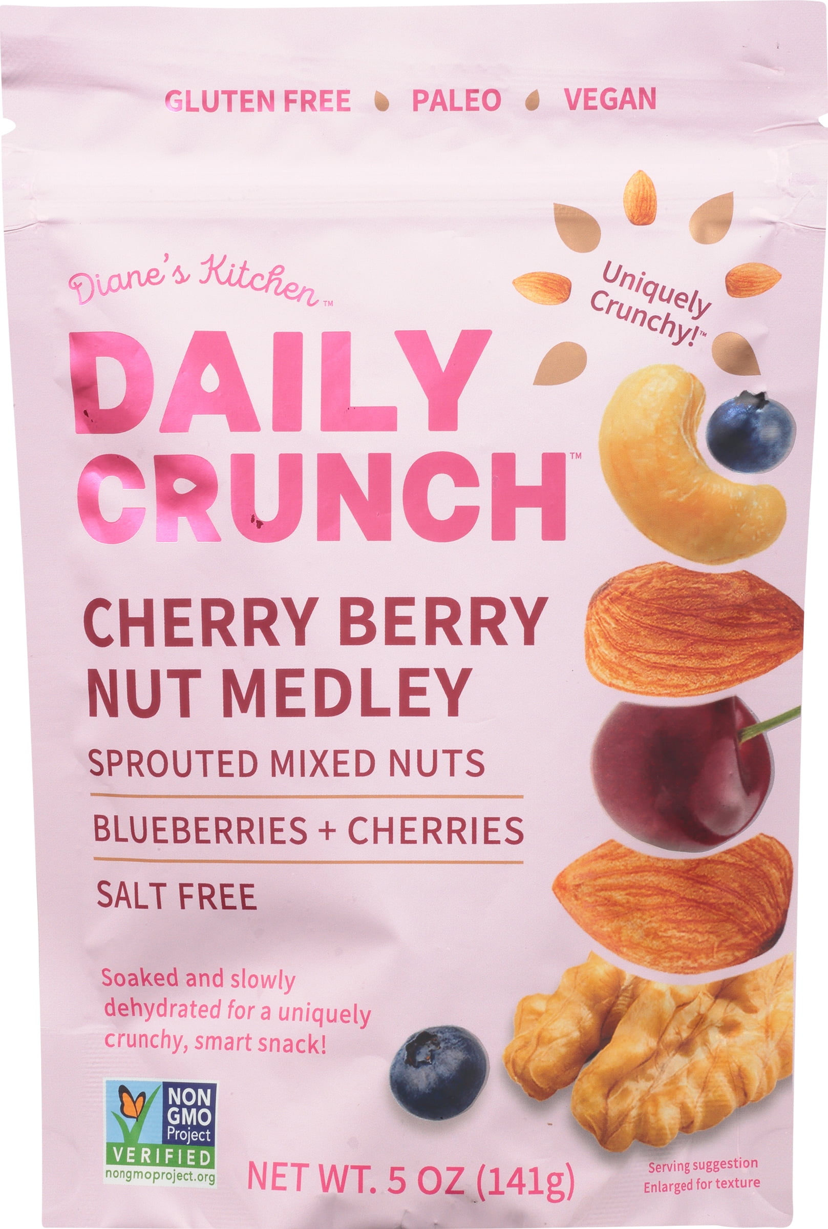 Daily Crunch 369444 5 oz Cherry Berry Sprouted Nut Medley - Pack of 6