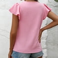 thumbnail image 6 of Popvcly Women's Summer Dressy Chiffon Blouses Crew Neck Short Sleeve Tunic Tops for Leggings Casual T-Shirts Pink S-2XL, 6 of 8