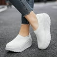 thumbnail image 2 of CaComMARK PI Womens Shoes Clearance Casual Platform Low Wedge Ankle Shoes Wide Width Comfy Slip ons Sneakers Mother's Day Gifts Cheapest Items on Sale White, 2 of 8