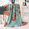 thumbnail image 3 of Pioneer Flower Floral Print Pattern Blanket,Comfortable Soft Lamb Wool Throw Blanket,All Season,Warm Lightweight Blankets for Sofa Bed Couch Living Room Chair,50"x60", 3 of 4