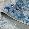thumbnail image 4 of Homore Modern Distressed Abstract Faux Wool Area Rug, 5' x 7', Blue, 4 of 7