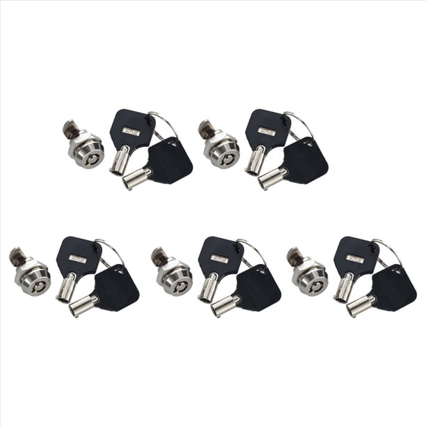 5X Cerradura de Leva de Cuarto de Vuelta con Llave Roscada de 12 mm para Casillero de Cajón