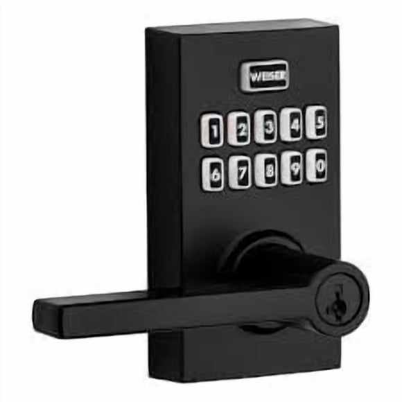 Weiser SmartCode Residential Matte Black Electronic Exterior Entry Door Handle/Keyless Entry Door Lock