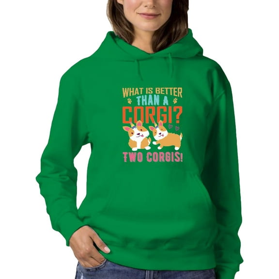 Better Than A Corgi? Two Corgis! Hoodie Women -Image by Shutterstock, Female Small