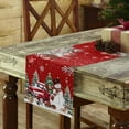 thumbnail image 3 of nqOlkjepod Red Christmas Table Runner 48 Inches Long Farmhouse Dress Scarves, Snowman Xmas Truck Balls Tree Dining Tablerunner for Coffee Table/Kitchen Island/Party Décor, 13" x 48", 3 of 7