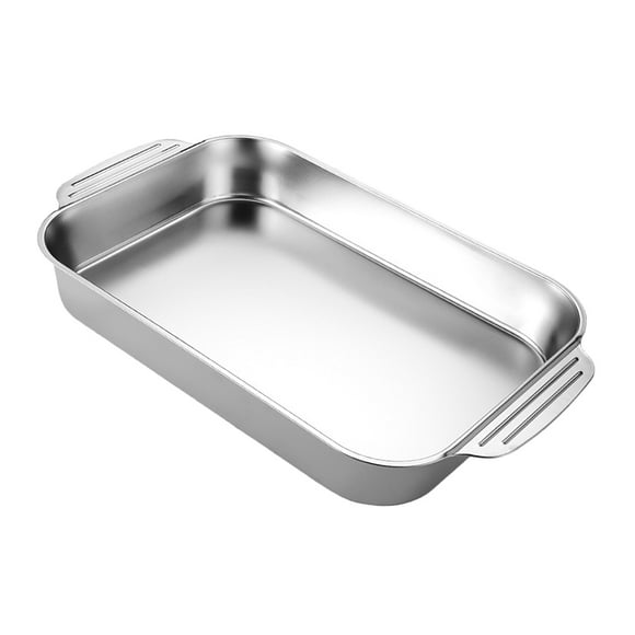 Miangastore Moule à Pâtisserie en Acier Inoxydable Plat à Rôtir Rectangulaire Four Batterie de Cuisine BBQ Moule à Dinde Moule à Gâteau pour Four pour Cuisson au Four