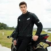 Dream Apparel Mens Motorcycle Perforated Textile Reflective Mesh Riding 3 Season Jacket with armors