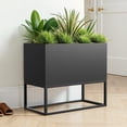 thumbnail image 2 of MAYEERTY 36*18"Large Metal Planter with Shelves & Drainage Holes for Tall Plants & High-Traffic Areas, Black, 2 of 7