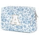 thumbnail image 1 of Bolsa de maquillaje Narwey Personalizada con Inicial Floral Azul, 1 of 6