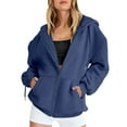 thumbnail image 3 of Baberdicy Womens Zip up Hoodies Long Sleeve Sweatshirts Fall Outfits Oversized Sweaters Casual Fashion Jackets Navy, Size: S-5Xl, 3 of 6