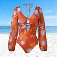 thumbnail image 2 of MOJOGO Swimsuit Women Long Sleeve Diving Suit Siamese Summer Beach Surfing Swimwear L, 2 of 9