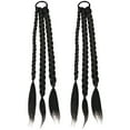 thumbnail image 1 of 2 extensiones de cola de caballo trenzada, extensiones de cabello sintético largo para mujer, 1 of 8