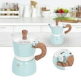 thumbnail image 4 of SUTENGDA Lake Blue Aluminum Coffee Maker  150ML Moka Pot for Home Office Kitchen  Octagonal Design  Practical and Compact Coffee Appliance for Daily Use, 4 of 9