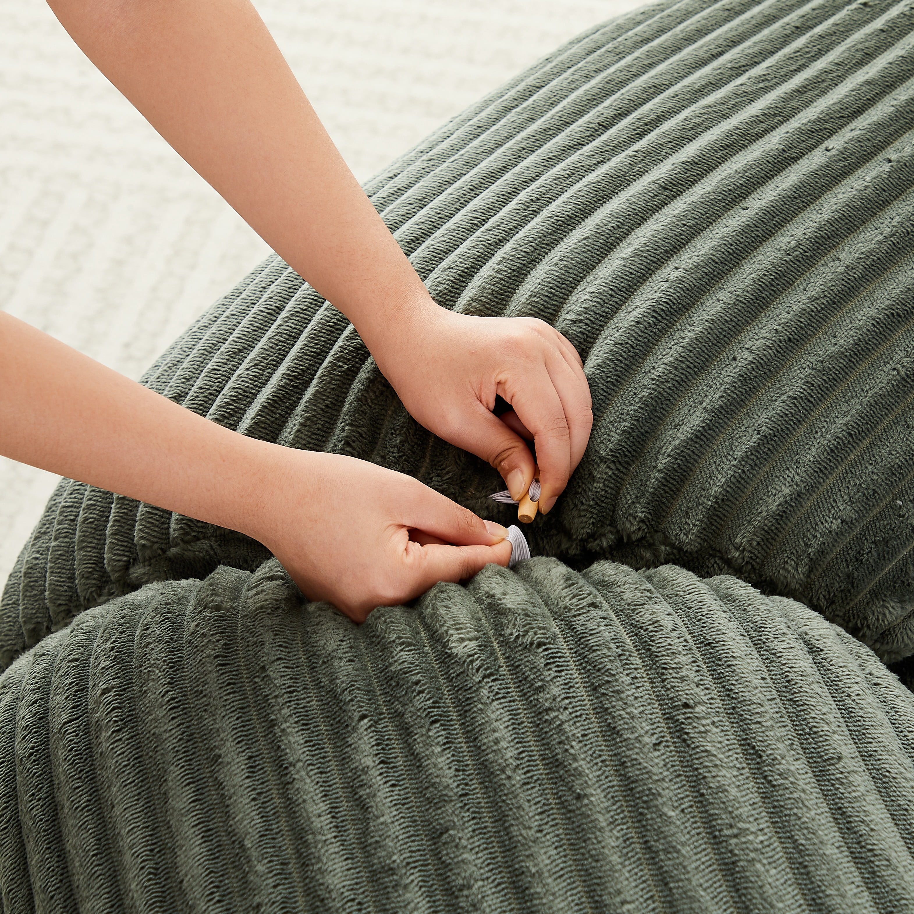 Leumius 53" Single Sofa,Oversized Modular Sofa Lounge Chair with Stylish Envelop Sesign Pillow,Pentagonal Sofa Boneless Couch for Living Room,Green Corduroy