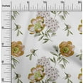 thumbnail image 1 of oneOone Cotton Poplin Dark Beige Fabric Flower & Leaves Watercolor Craft Projects Decor Fabric Printed By The Yard 42 Inch Wide, 1 of 4
