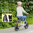 thumbnail image 4 of SANOPY Electric Scooter with 14" Tires Electric Bike, 500W Peak Motor up to 20 MPH and 15 Miles Range, White, 4 of 7