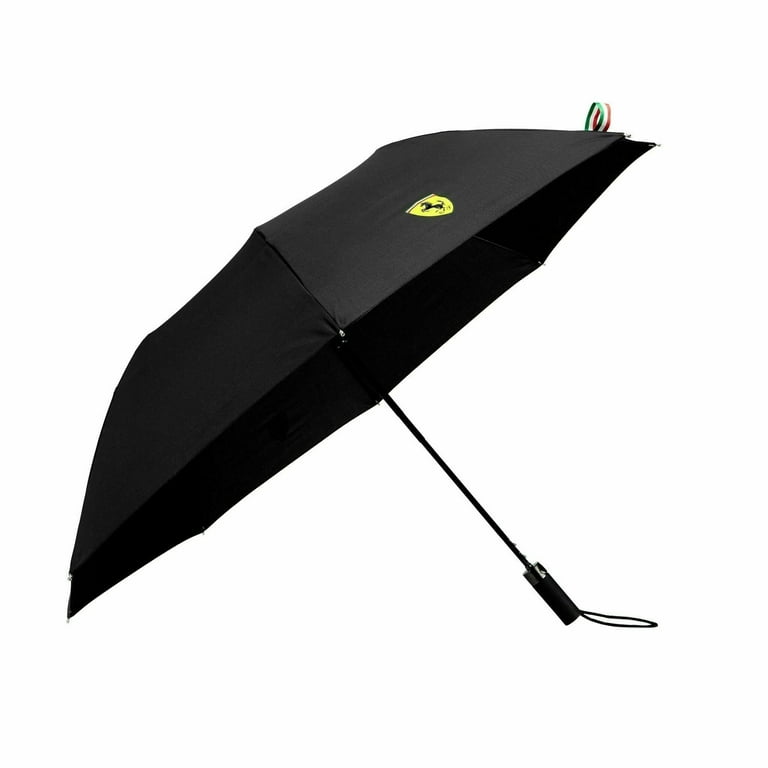 ferrari logo patio umbrellas for sale Scuderia Ferrari F1 Compact Scudetto Umbrella- Black/Red