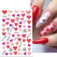 thumbnail image 3 of Valentines Day Nail Art Stickers Decals Valentines Day Nail Decorations Heart Love Self-Adhesive Slider Letters Nail Art Decorations Valentine's Day Decals Accessories 6 Sheets(Valentine's Day), 3 of 5