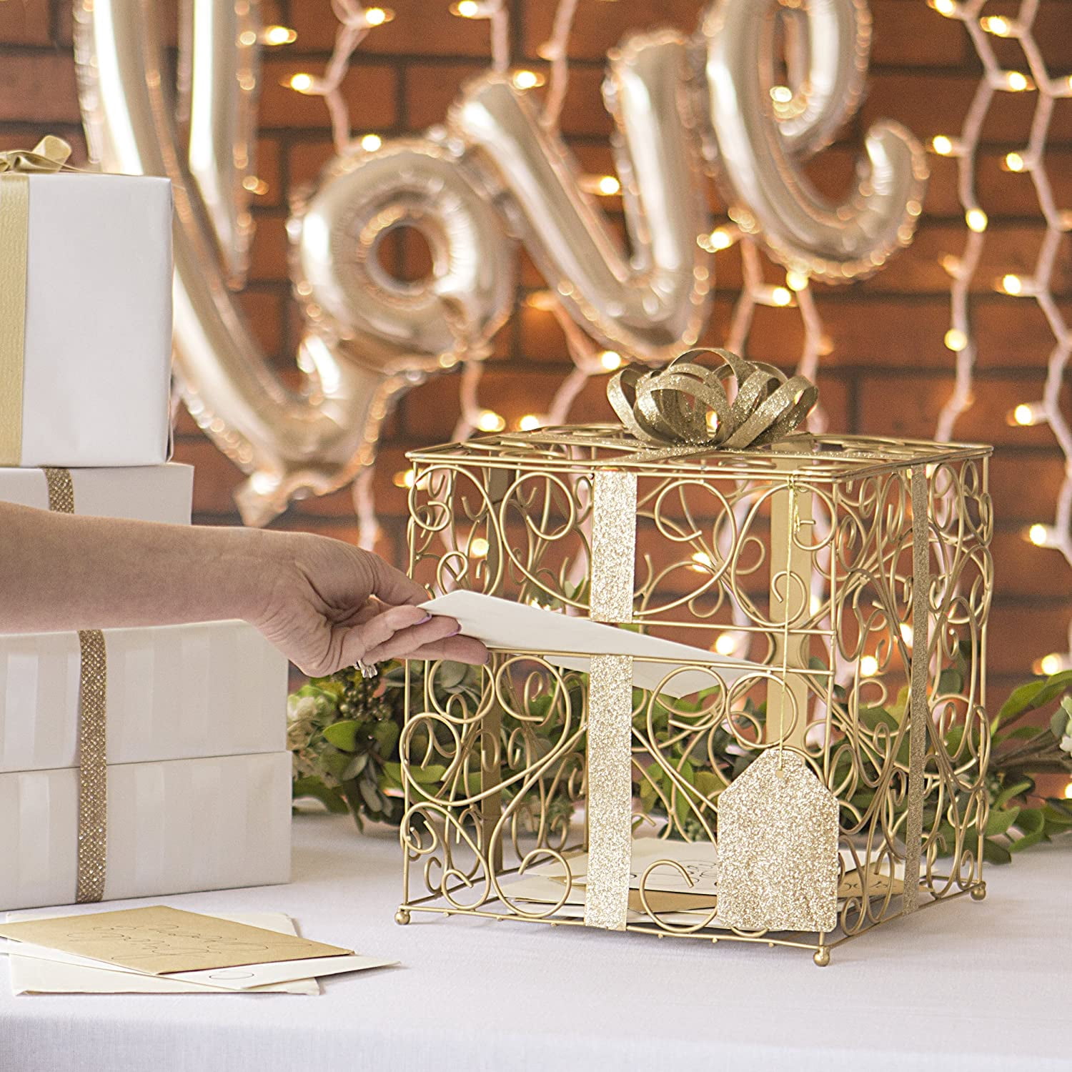 Cathy's Concepts Reception Gift Card Holder – Gold, Metal Construction,  Glitter Accents, Perfect for Weddings, Graduations & More, LUXURY  FINISH:.., By Brand Cathys Concepts - Walmart.com