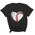 thumbnail image 5 of Afelkas Men's Game Day T-Shirt Baseball Heart Graphic Short Sleeve Tee Sports Fan Top Distressed Stitches Casual Design Black,XXXL, 5 of 5
