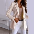 thumbnail image 4 of Dtydtpe Clearance Sales, Jackets for Women Blazer Jackets for Women, Women Casual Solid Single Button Lapel Long Sleeve Slim Suit Temperament Blazers Coat for Office Ladies Winter Coats for Women, 4 of 9
